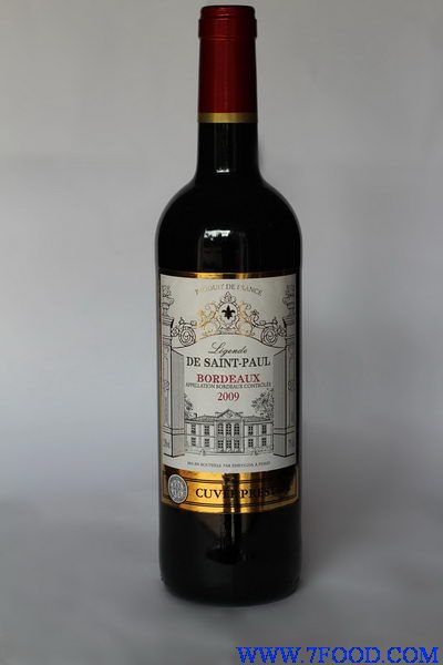 法国著名红酒圣保罗传奇干红葡萄酒