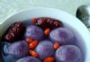 元宵节食谱-紫薯豆浆黑芝麻馅汤圆