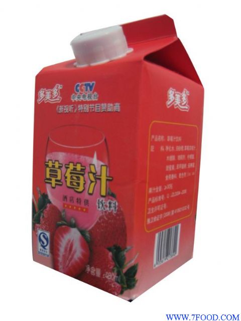 多美多草莓汁饮料（屋顶包）
