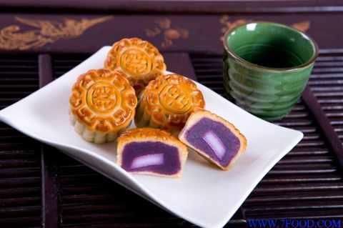 紫薯麻糬月饼