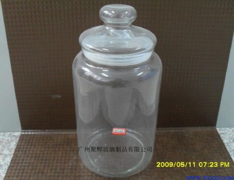高档玻璃密封罐圆柱纯吹制玻璃密封罐
