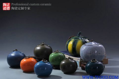 单色釉陶瓷茶叶罐