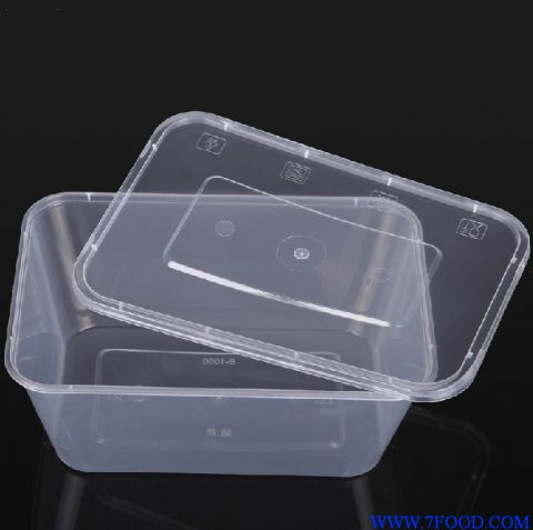 一次性打包盒方形快餐盒带盖外卖保鲜盒2000ml